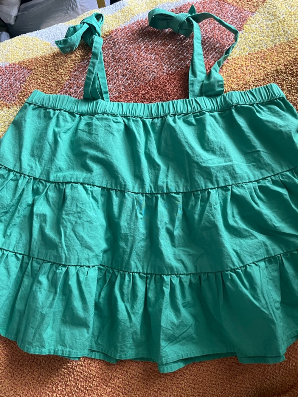 American Eagle Outfitters Teal Tiered Crop Top with Tie Straps